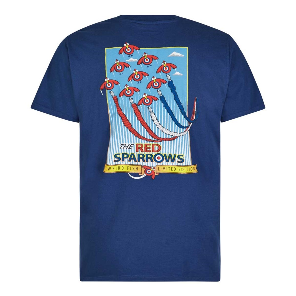 weird fish red sparrows t shirt