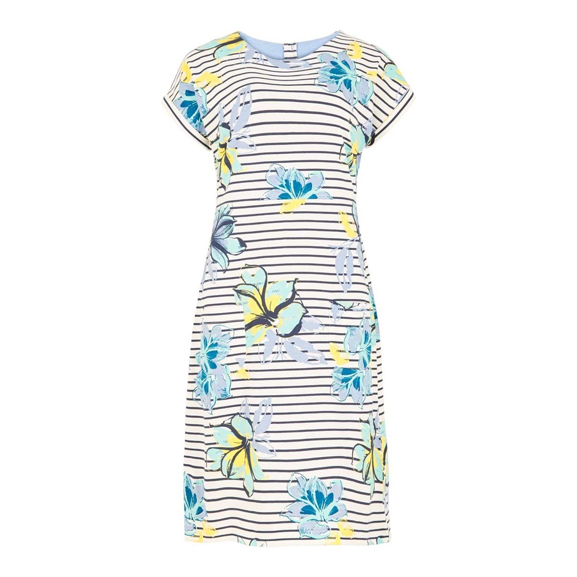 Weird Fish Tallahassee Printed Cotton Jersey Dress Cream