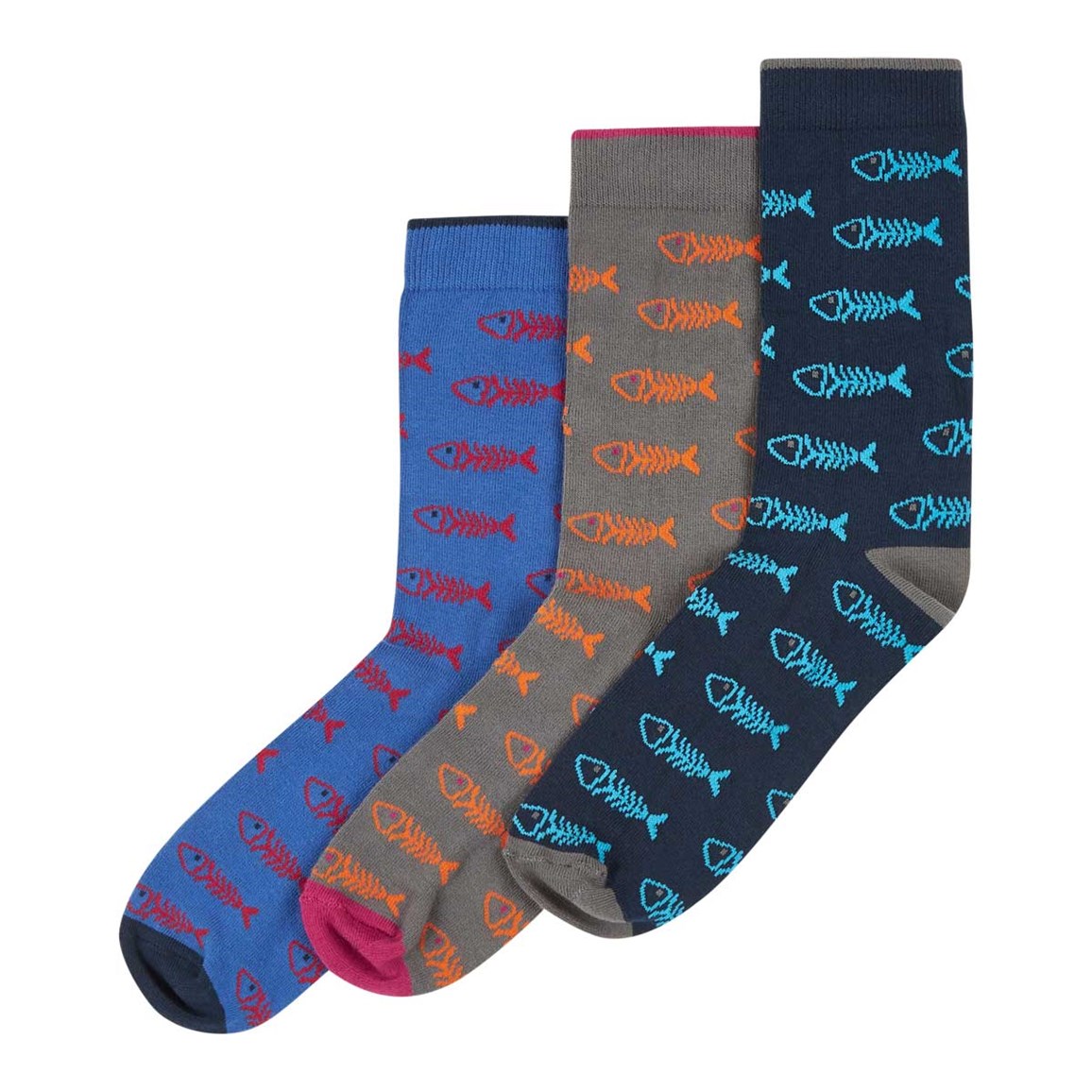 Weird Fish 3 Pack Classic Bones Socks Multi
