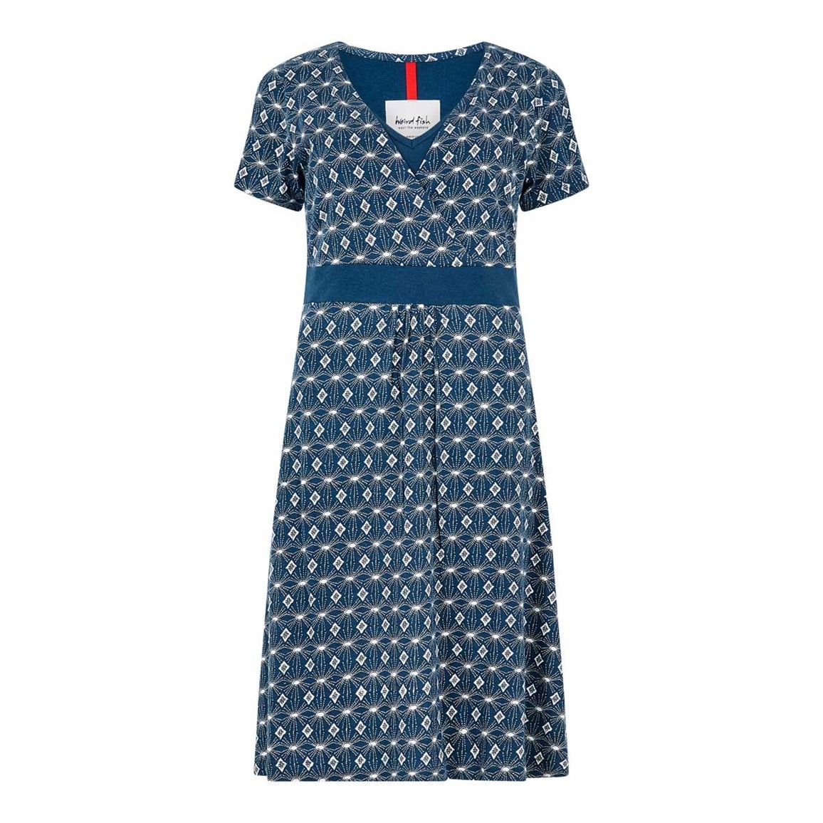 Weird Fish Simi Printed Jersey Dress Ink
