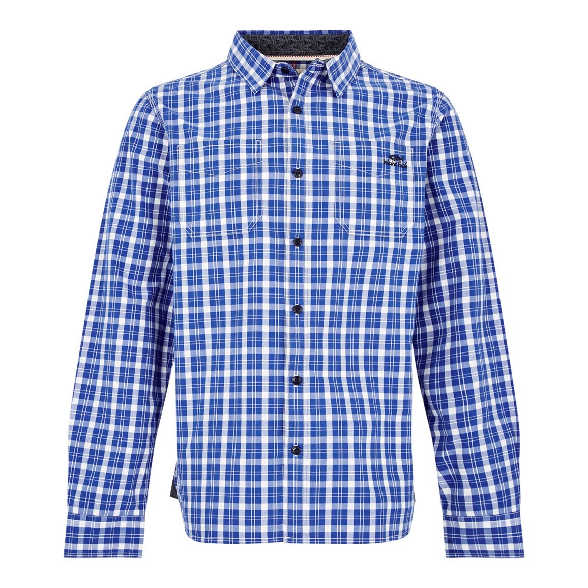 Weird Fish Lamarr Check Long Sleeve Shirt Ensign Blue