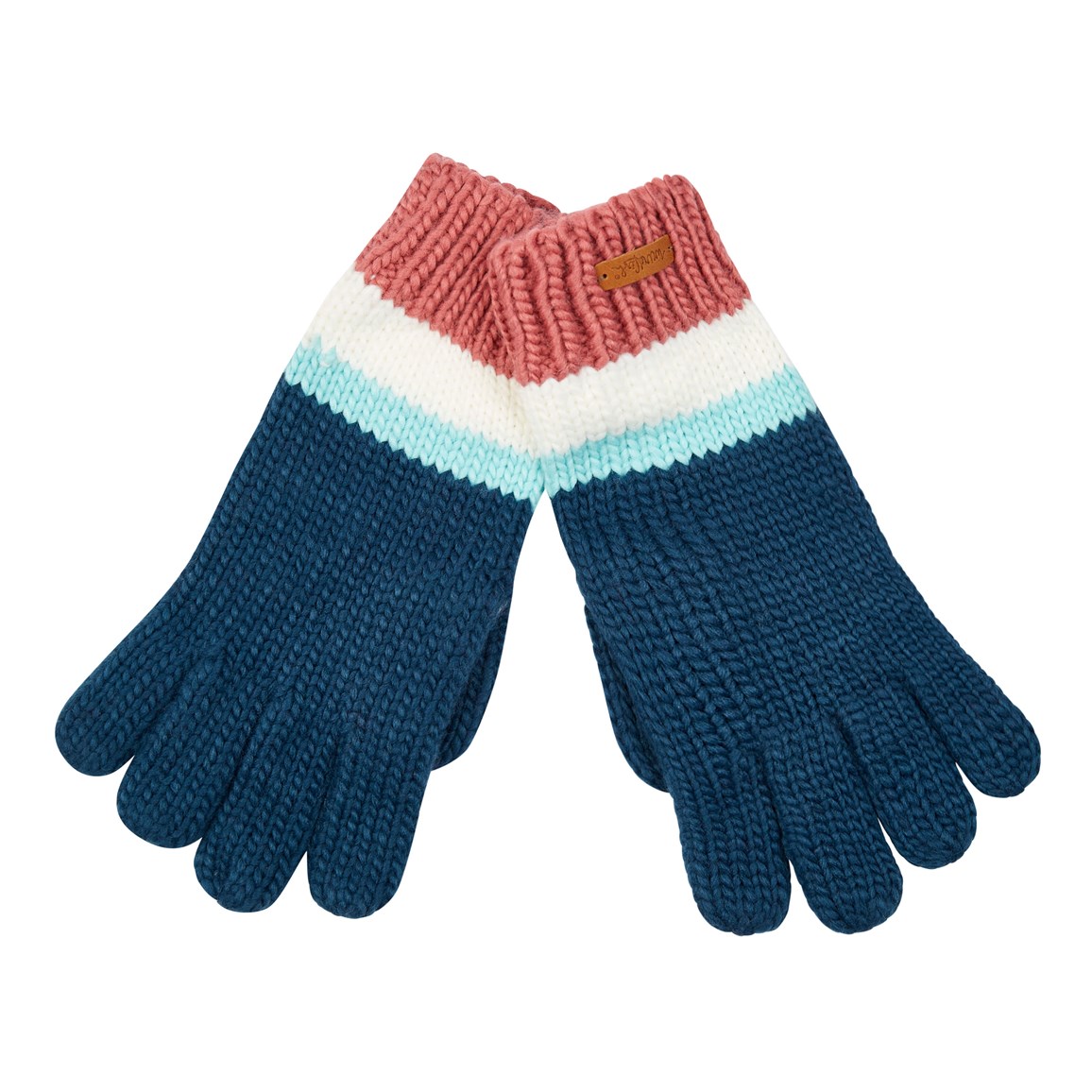 Weird Fish Tasha Block Stripe Glove Deep Sea Blue