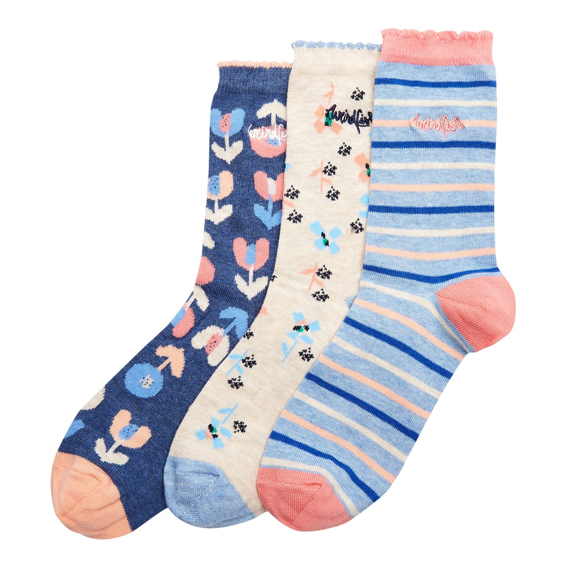 Weird Fish Parade Patterned Socks Multipack Dark Navy