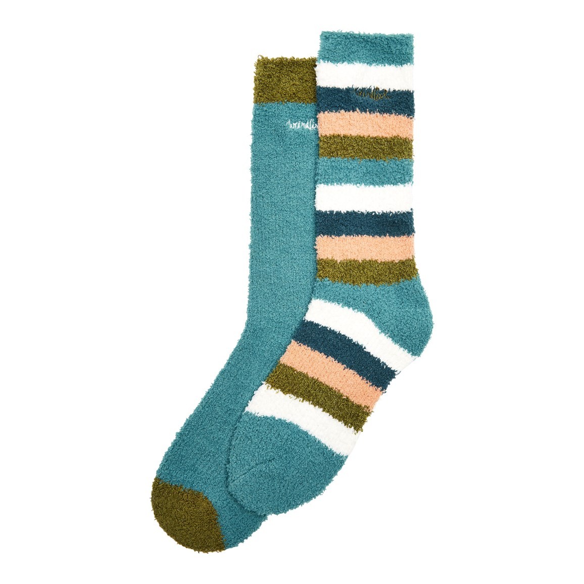 Weird Fish Park Fluffy Socks Twin Pack Dark Navy