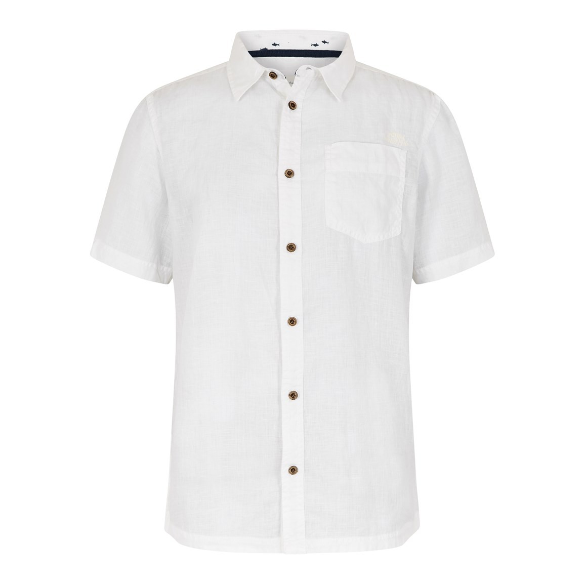 Nevis Short Sleeve Linen Shirt Dusty White