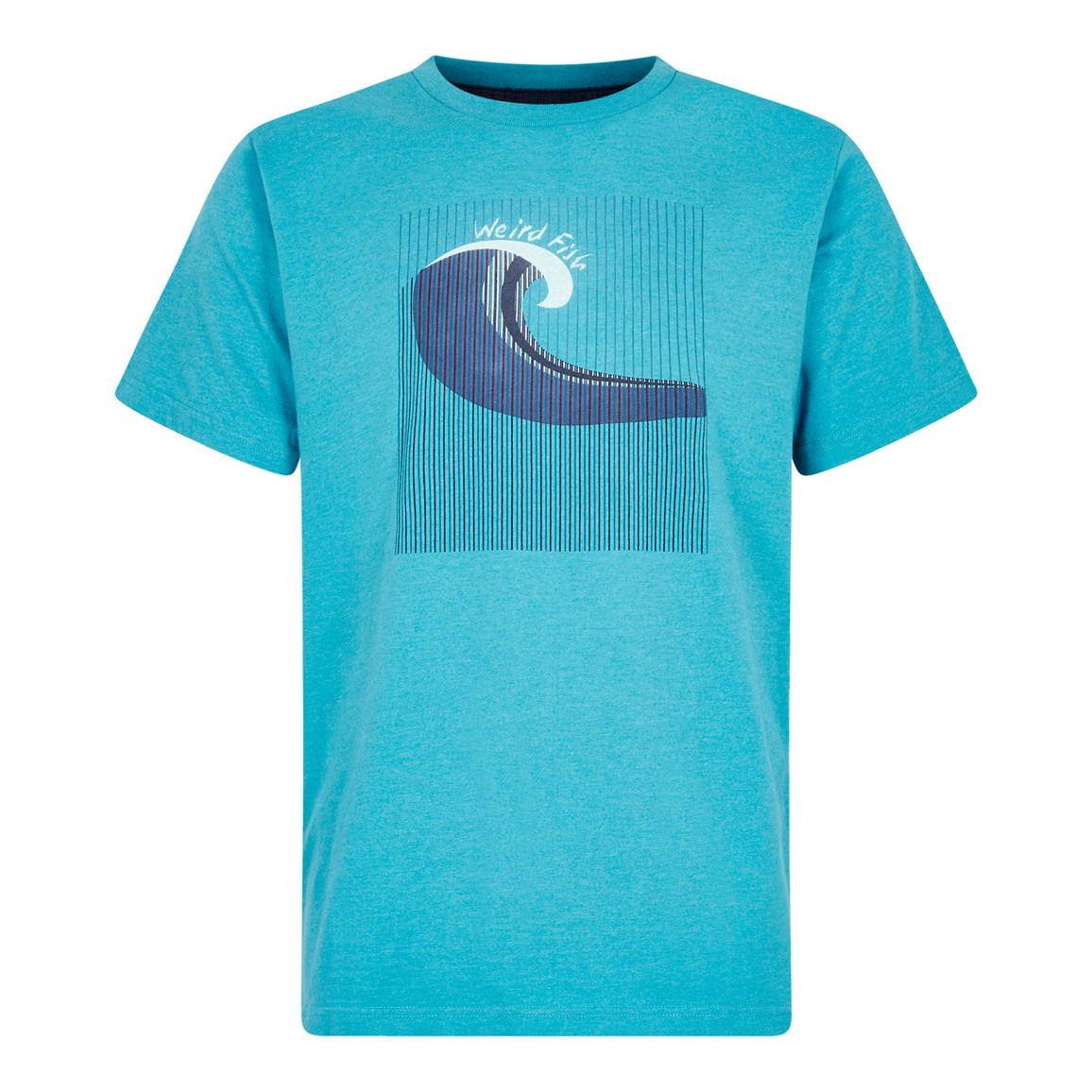 Weird Fish Tidal Organic Cotton Graphic T-Shirt Pagoda Blue Size L