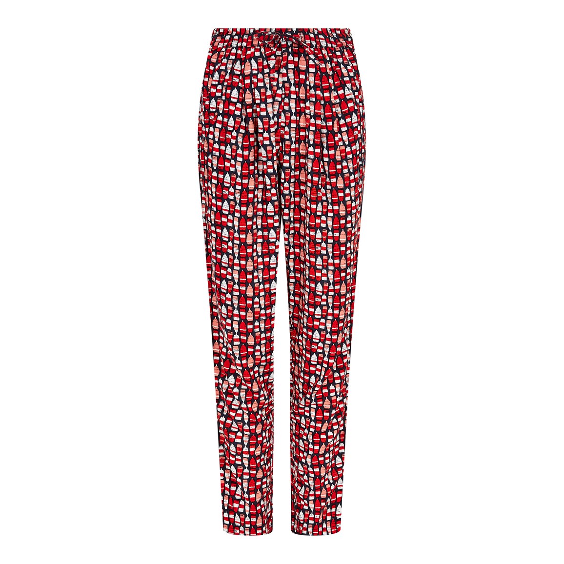 Weird Fish Tinto Patterned Harem Trousers Radical Red Size 12