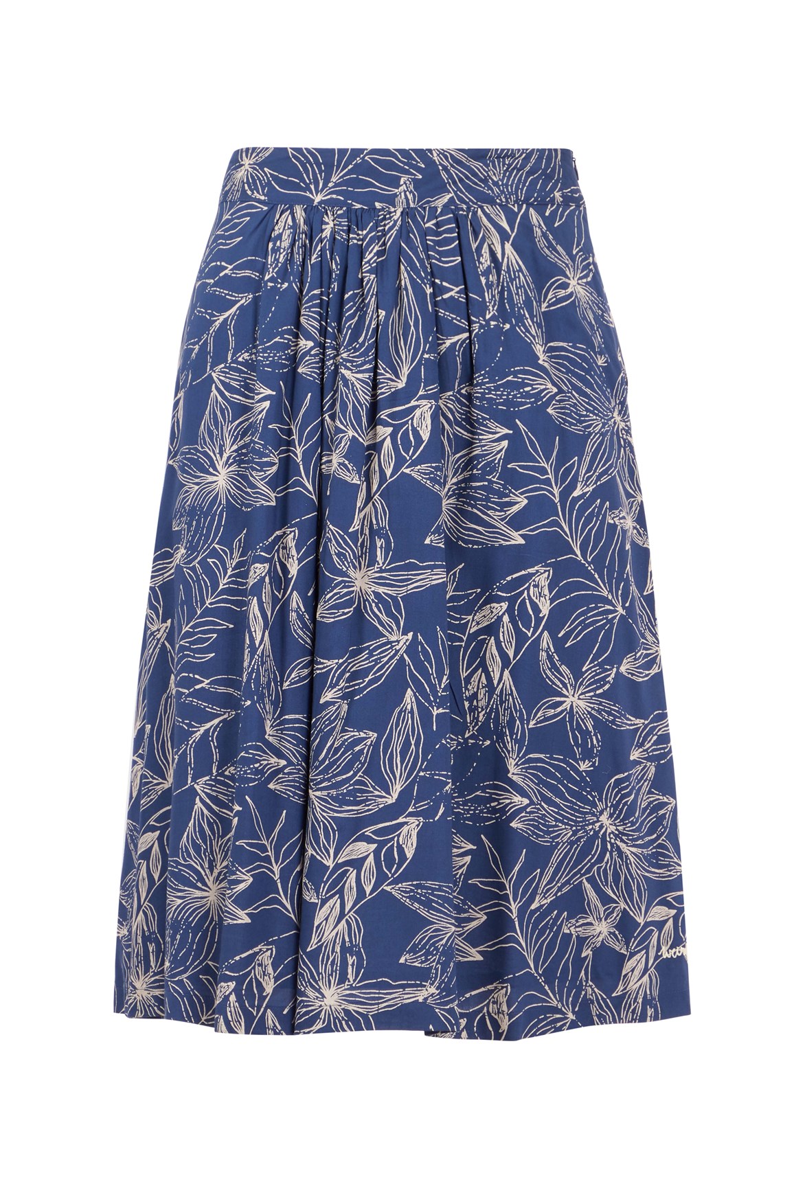 Weird Fish FemaleBonnie Printed Viscose Midi Skirt Ensign Blue Size 18