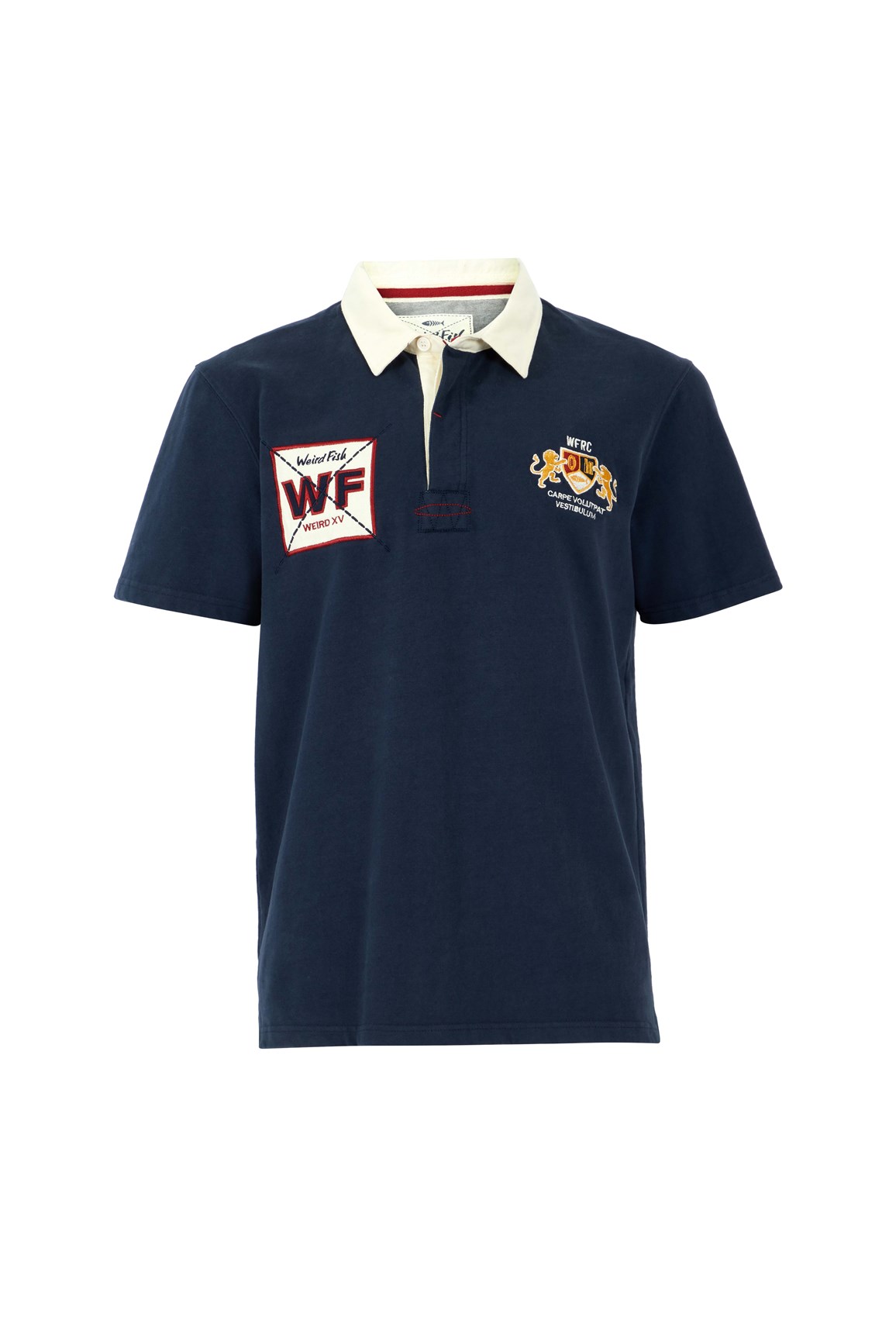Weird Fish MaleFarrell Organic Cotton Rugby Shirt Navy Size XL