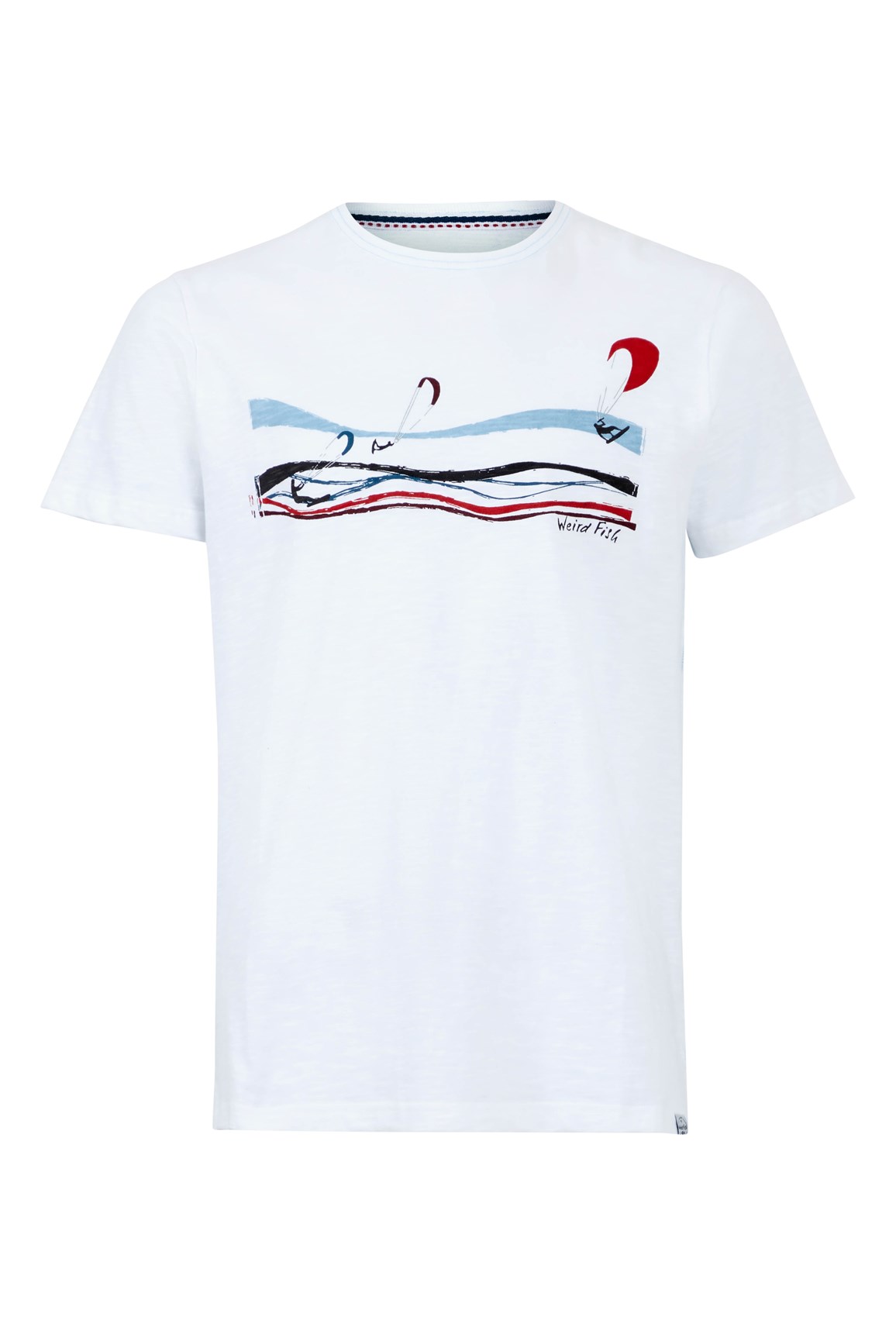 Weird Fish Kitesurfers Organic Cotton Graphic T-Shirt White Size 3XL