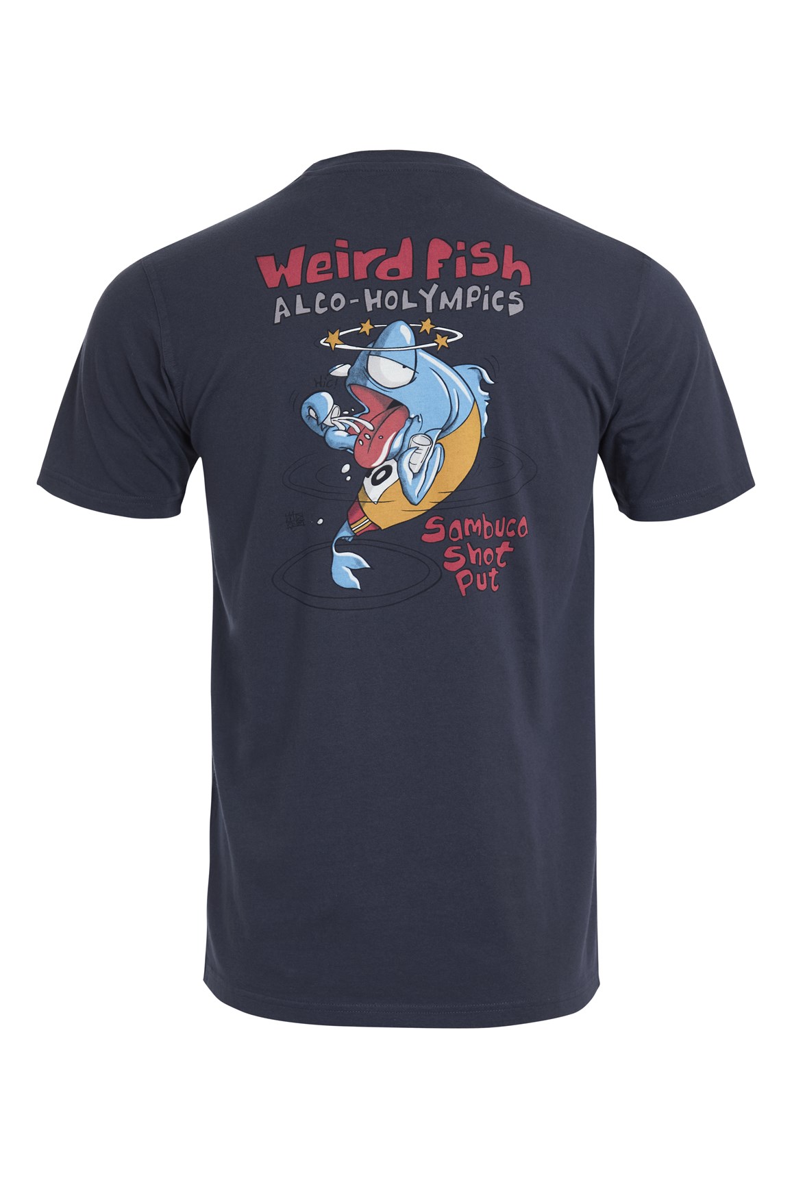 Weird Fish Sambuca Shot Organic Cotton Artist T-Shirt Navy Size XL