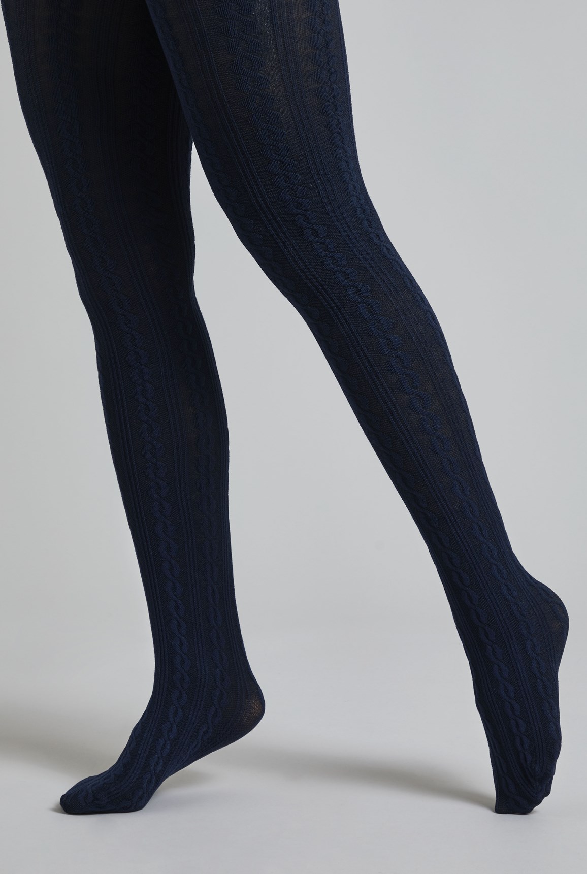 Weird Fish Kendra Cable Tights Navy Size 5XL
