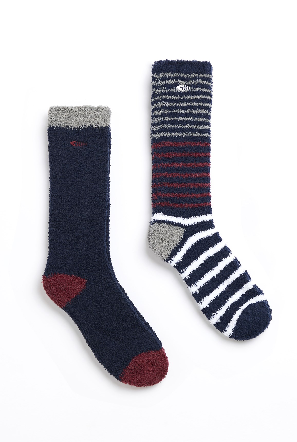 Weird Fish Allory Fluffy Sock 2 Pack Navy Size 7-11