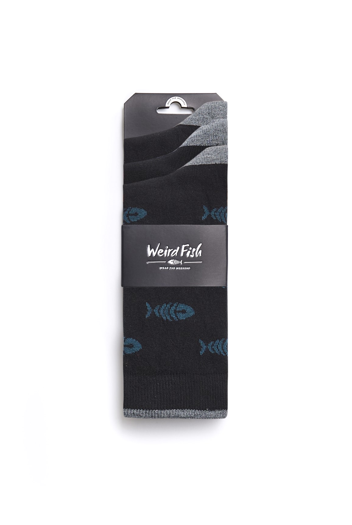 Weird Fish Ronan Eco Branded Socks Multi-Pack Black Size ONE